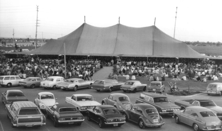 CCCM moves into a circus tent Pastor Chuck found. The congregation grows from 800 to over 2,000.